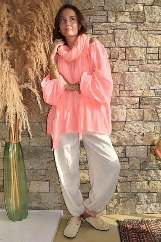 Sa Caleta Gypsy Top Sherbet Coral